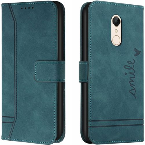 Coque Pour Xiaomi Redmi 5 Plus, Etui Cuir Avec Magnetique, Flip Pochette Housse Pour Xiaomi Redmi 5 Plus Protection, Vert