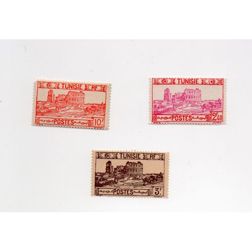 Tunisie- Lot De 3 Timbres Neufs- Sites