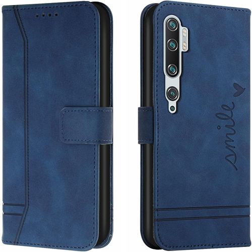Coque Pour Xiaomi Mi Note 10 / Xiaomi Mi Note 10pro / Xiaomi Cc9 Pro, Etui Cuir Avec Magnetique, Flip Pochette Housse Pour Xiaomi Mi Note 10 Protection, Bleu