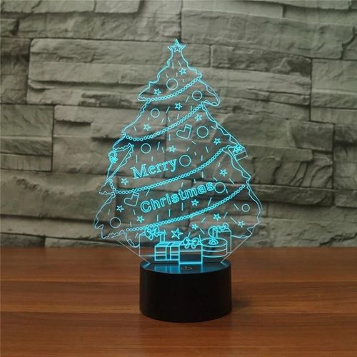 Lampe de table LED sapin de Noël 3D-Lumière tactile USB colorée de