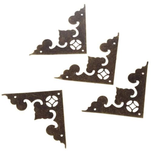 Support d'angle ancien-20 pcs pieds décoratifs pour boîte à bijoux et meubles