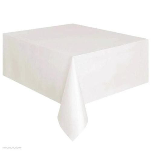 Nappe En Plastique Jetable-10 Pcs Couvre-Rectangles De Couleur Unie,Blanc