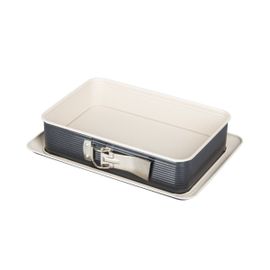 Zenker 7821 Moule À Gâteaux Rectangulaire À Charnière, Moule Rectangle, Plat À Four, Plat À Gratin, Moule À Gâteaux Avec Plateau, Revêtement Antiadhésif Ilag Ultimate, 28 X 18 X 7 Cm