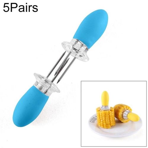 5 paires barbecue extérieur en acier inoxydable fourchette à maïs Fourchette à fruits appareil à maïs