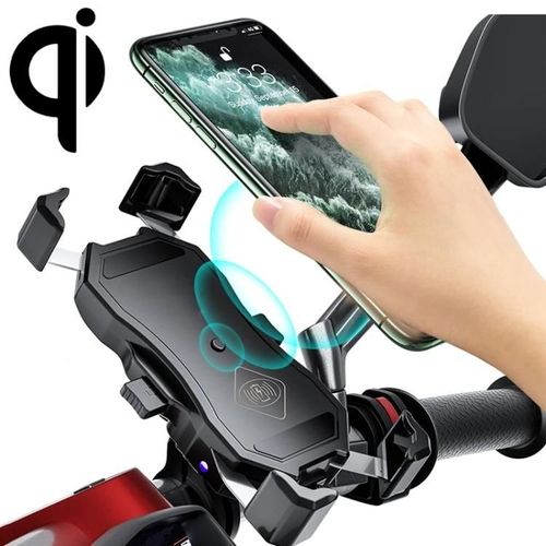 Chargeur Sans Fil Moto 2 En 1 + Support De Téléphone À Charge Rapide Usb Qc 3.0