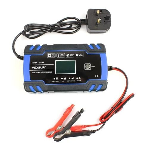 Chargeur De Batterie 12v-24v Pour Voiture,Moto Et Camion-Agm,Prise Uk-Foxsur