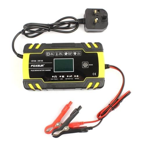 Chargeur De Batterie De Camion De Moto De Voiture 12v-24v-Agm,Prise Britannique,Foxsur