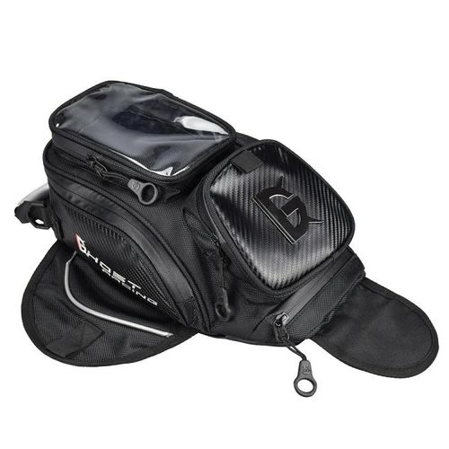 Sacoche de réservoir moto-navigation tactile,étanche à la poussière,magnétique,noir-avec aimant (noir)