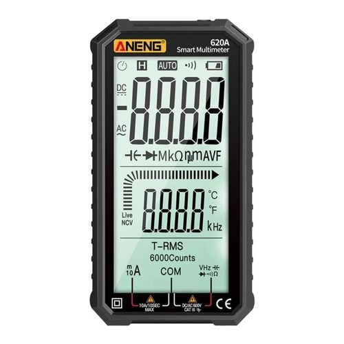 Multimètre numérique-Plein écran Smart 620A,ANENG,Noir Noir