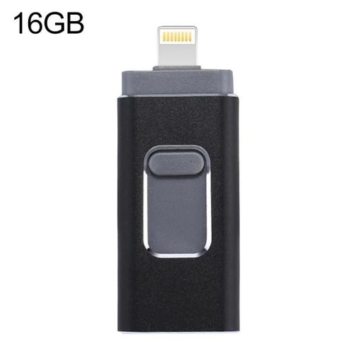 Clé USB 3 en 1-16 Go,USB 2.0,8 broches et Micro USB-Noir Noir
