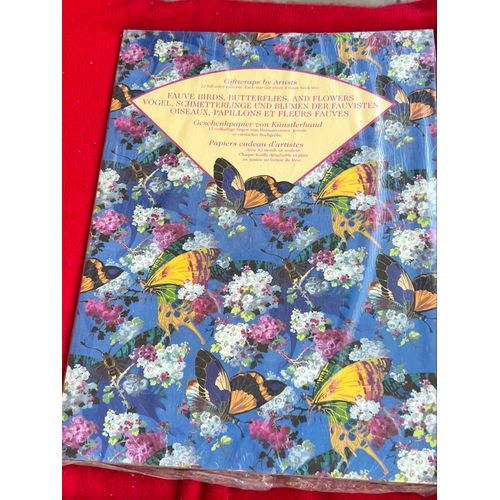 Papiers Cadeaux D’ Artistes Oiseaux , Papillons Et Fleurs Fauves 12motifs