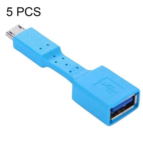 Adaptateur Micro USB OTG-Paquet de 5,USB 3.0 Femelle,Bleu-Bleu
