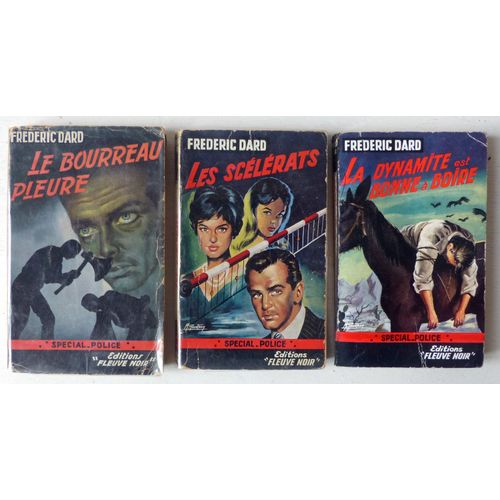 Lot De 5 Romans Noirs Par Frédéric Dard Et Kaput - Éditions Fleuve Noir 1956-1959 - Collection Spécial-Police N°92-95-109-197-210 - Couvertures Illustrées Par Michel Gourdon