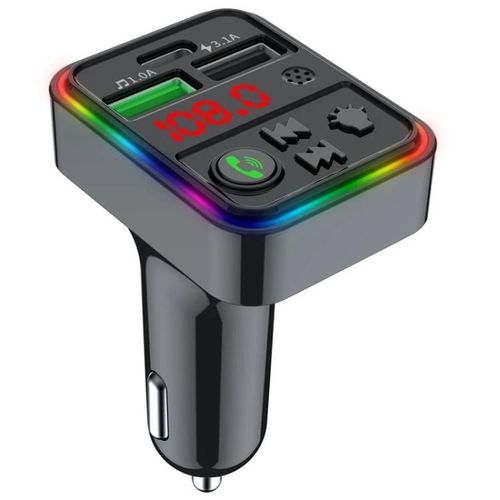 Chargeur De Voiture Sans Fil-Double Usb,Émetteur Fm,Bluetooth,Lecteur Mp3-