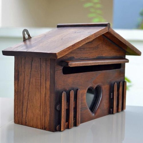 Boîte aux lettres en bois-Boîte à idées murale d'extérieur de