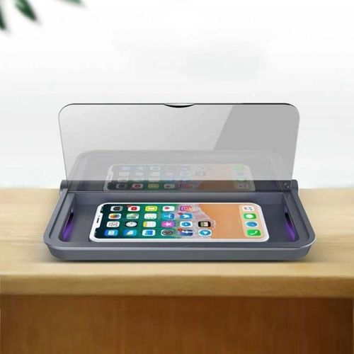 Boîte de désinfection de téléphone portable UVC-Stérilisateur multifonctionnel et chargeur sans fil,noir