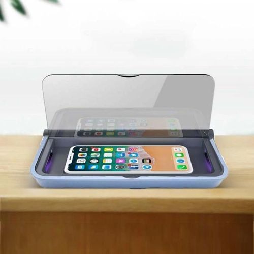 Boîte de désinfection de téléphone portable UVC-Stérilisateur germicide multifonctionnel,bleu