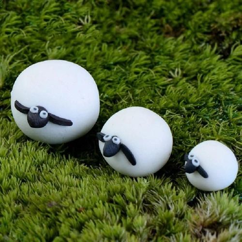 Modèle de table de sable en forme de mouton-3 pcs Décoration de paysage par