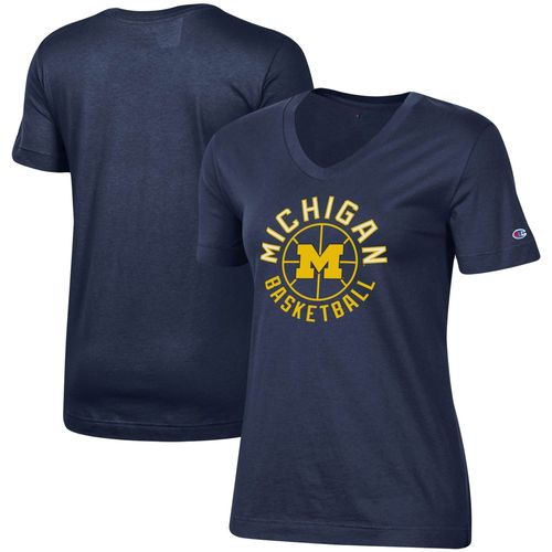 Champion Navy Michigan Wolverines Basketball T-Shirt À Col En V Pour Femmes