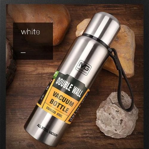 Thermos d'extérieur-Gobelet isotherme portable 1000ml,grande capacité,argent argent