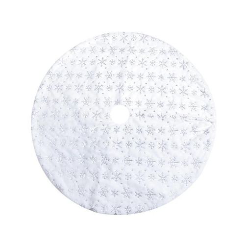 Jupe Sapin De Noël-Peluche Sequin Brodée,90cm Argent-Argent