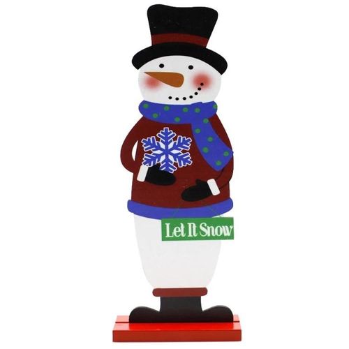 Décorations de Noël en bois Figurine-Bonhomme de neige & Flocon de neige Décor de bureau