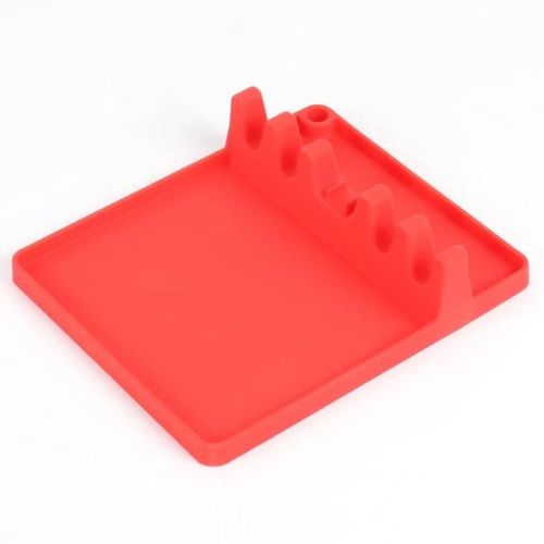 Porte-Cuillère En Silicone-Étagère De Cuisine 2 En 1,Taille Moyenne,Rouge-