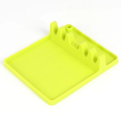 Porte-Cuillère En Silicone-Étagère De Cuisine 2 En 1,Taille Moyenne,Vert-