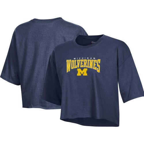 T-Shirt Court Champion Heather Navy Michigan Wolverines Boyfriend Pour Femmes