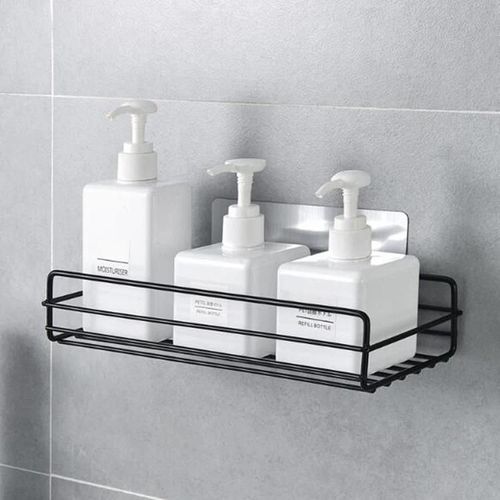 Étagère De Salle De Bain En Fer Forgé-Murale,Free Punch,Finition Noire