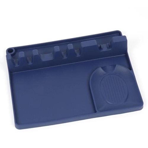 Porte-Cuillère En Silicone-Étagère De Cuisine 2 En 1,Grande,Bleue-