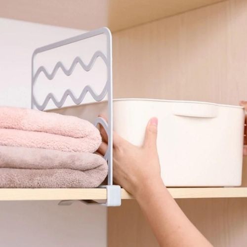 Cloisons superposées pour armoire-5 pièces Barres de rangement librement réglables (Blanc)-Blanc