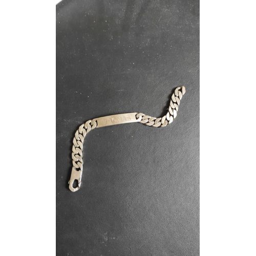 Gourmette Argent Homme Gravé