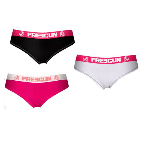 Lot De 3 Culottes Fille Freegun, 95% Coton - 5% Elasthanne, Taille 10-12 Ans. Produit Neuf Avec Étiquette D'origine