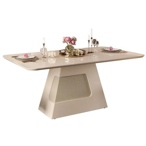 Table À Manger 6 Personnes Rectangle Blanc Ecru 180 X 80 X 90 Cm