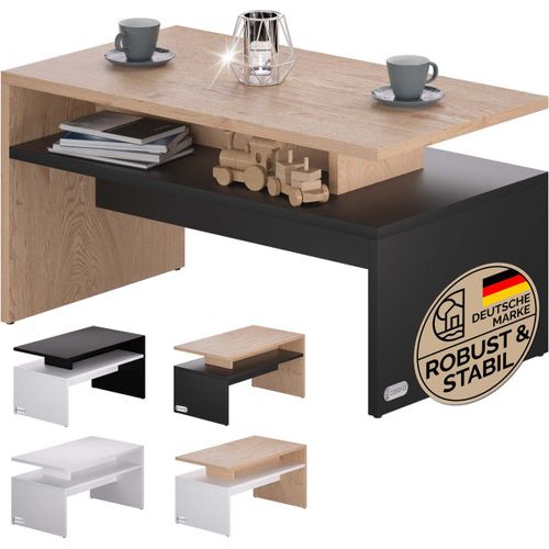 Casaria® Table Basse Rectangulaire Bois Gris 92x51x48cm Table De Salon 50kg Table Basse Moderne Rangement Intérieur