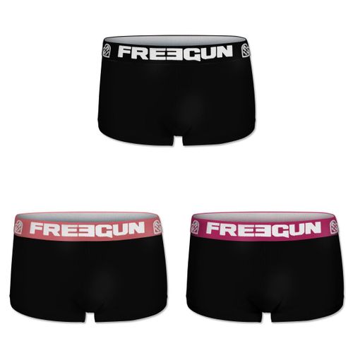Lot De 3 Boxers Fille Freegun, 95% Coton 5% Elasthanne, Taille 6-8 Ans