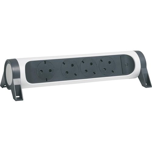 Multiprise Rotative À 4 Prises, Multiprise, Montage Mural Ou Sur Table, Interrupteur Marche/Arrêt Led, Sans Câble, Ultra Blanc/Noir 694544