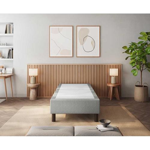 Le Roi Du Matelas - Sommier Cronos Ashgrey - 70x190 Cm - Cadre Bois Massif Recouvert De Tissu - Lattes Bouleau / Hêtre - Soutien Ferme