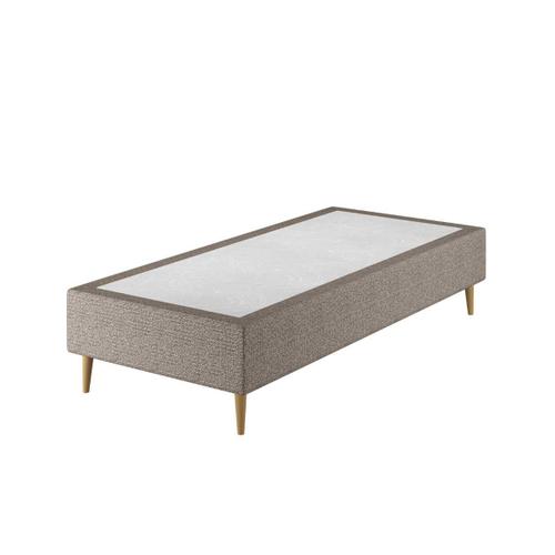 Le Roi Du Matelas - Sommier Cronos Taupe - 80x200 Cm - Cadre Bois Massif Recouvert De Tissu - Lattes Bouleau / Hêtre - Soutien Ferme