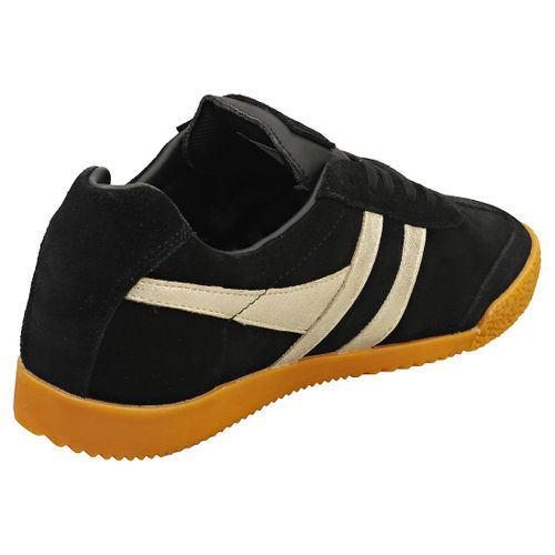 Gola Harrier Mirror Pour Femmes - Baskets Classiques En Suède Noir Or - 38