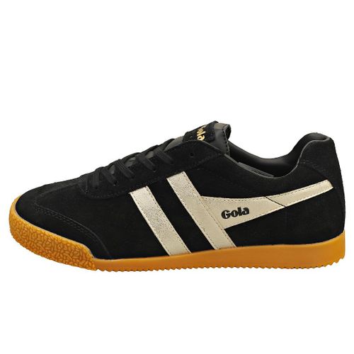 Gola Harrier Mirror Pour Femmes - Baskets Classiques En Suède Noir Or - 41