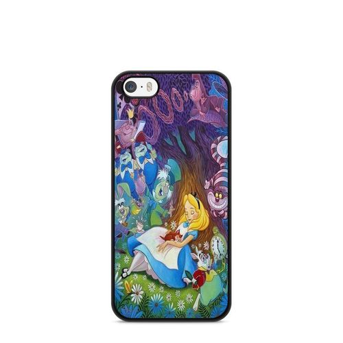 Coque De Téléphone - Coque En Folie - Compatible Iphone 5c Alice Au Pays Des Merveilles Disney Cheshire Dessin Animé Ref 365