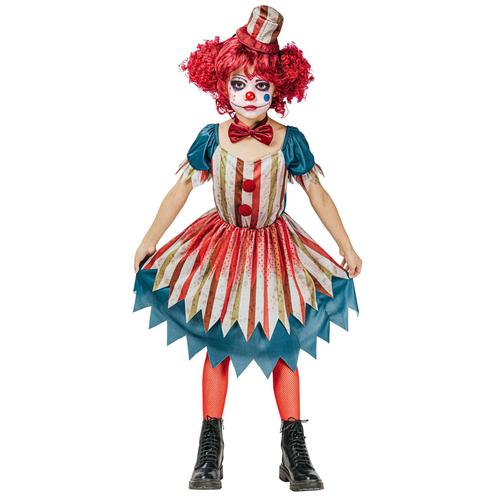 Déguisement Clown Coloré Halloween Fille - Taille: S 4-6 Ans (110-120 Cm)