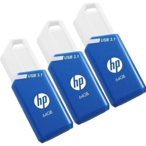 USB 3.1 HP 64 Go X755W PACK DE 3 BLEU