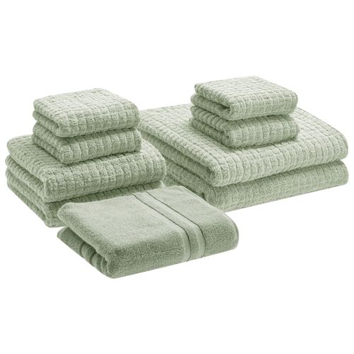 Lot de 9 serviettes ATAI Coton Vert clair