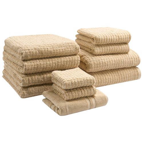 Lot de 11 serviettes ATAI Coton Beige sable