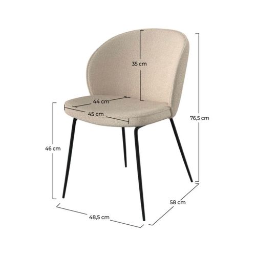 Lot De 6 Chaises Neuves Beige Bouclée 