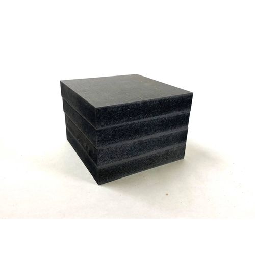 Socles pour statuette, plaque Bois Carré en médium noir (Lot de 4)