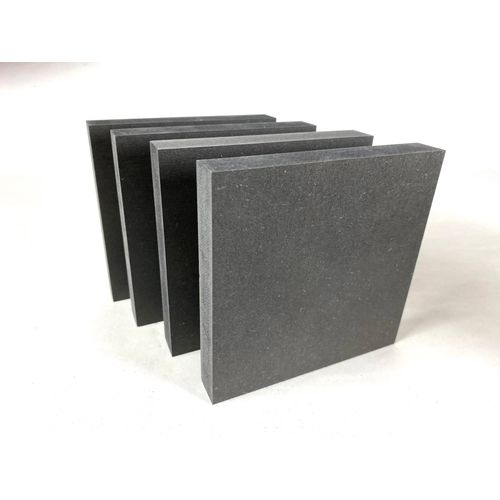 Socles pour statuette, plaque Bois Carré en médium noir (Lot de 4)